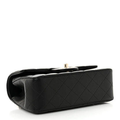 Chanel Lambskin Quilted Mini Top Handle Rectangular Flap Black 4 of 11