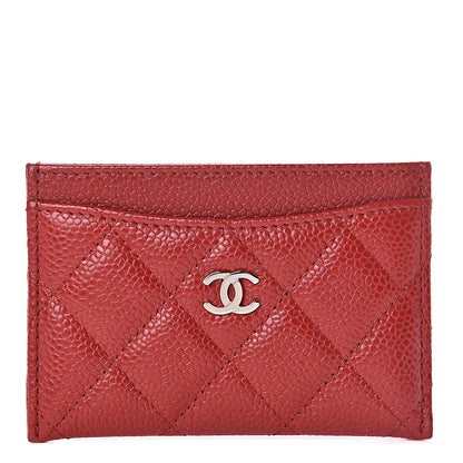 Chanel Caviar Quilted Card Holder Red 1 of 7