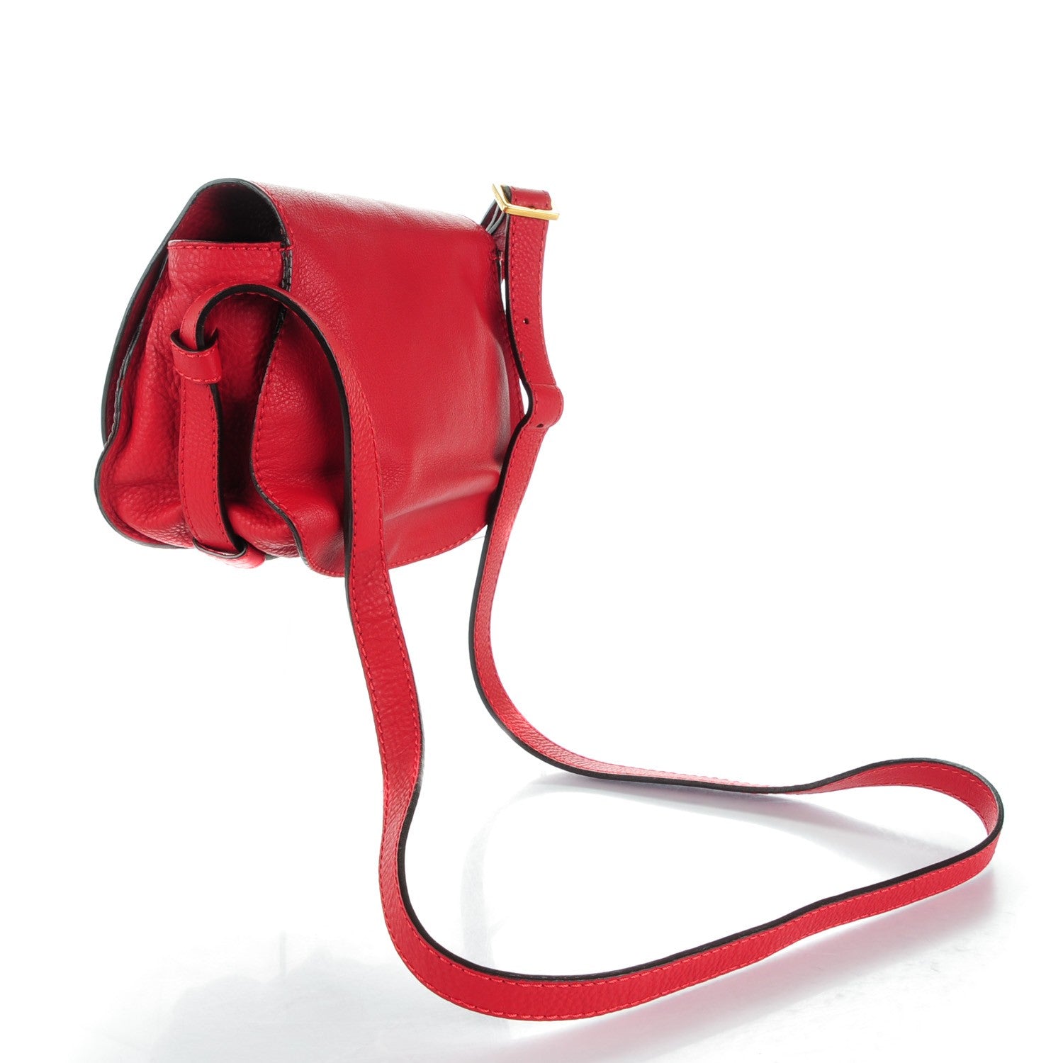 Chloe Calfskin Mini Marcie Round Crossbody Bag Red 3 of 7