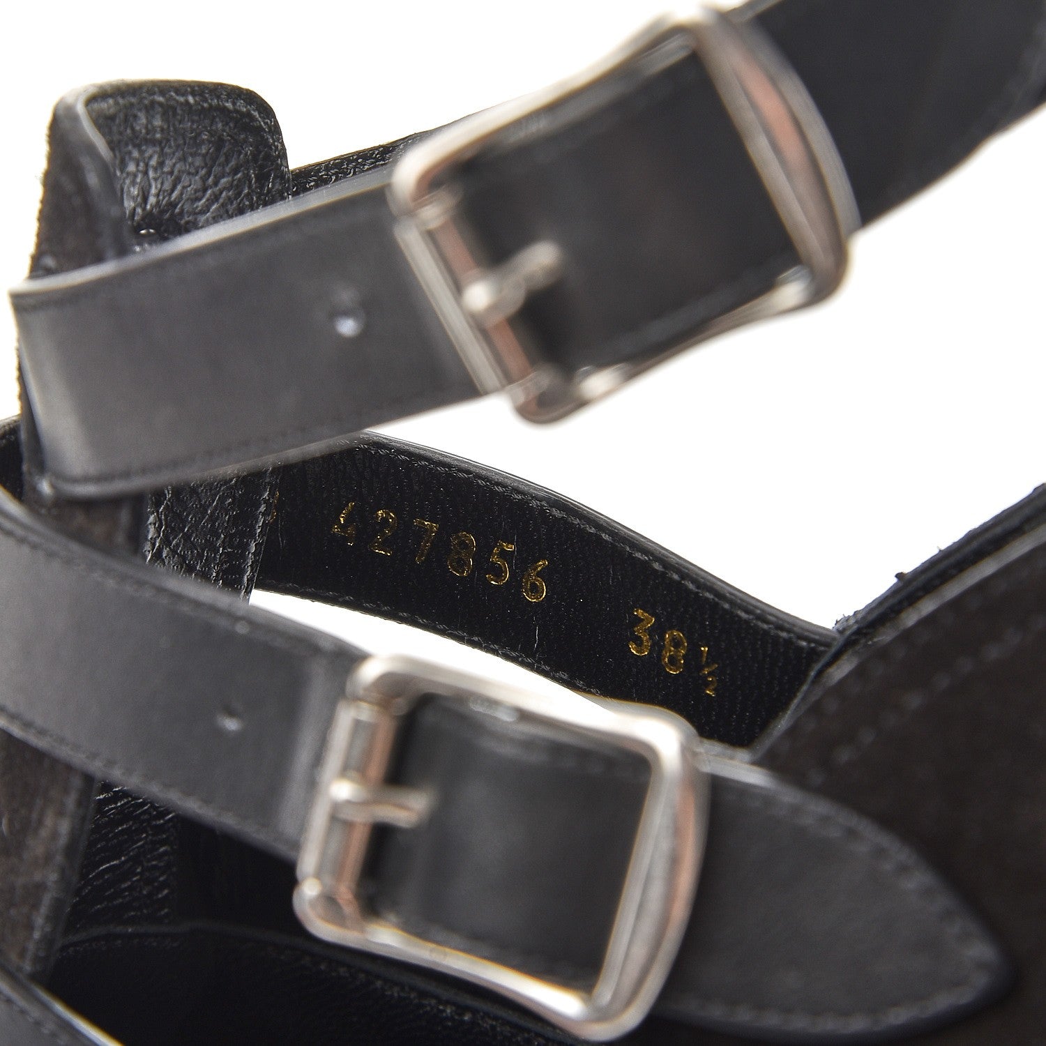 Saint Laurent Suede Rock Buckle Booties 38.5 Black 8 of 9