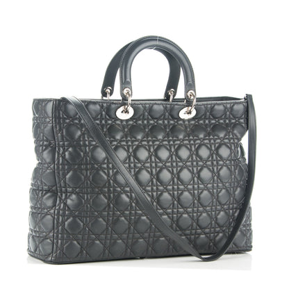 Christian Dior Lambskin Cannage Large Lady Dior Grey 3 of 11