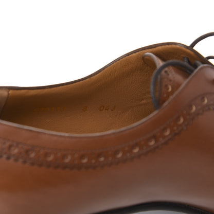 Gucci Waxed Calfskin Mens Reveille Amour Brogue Lace-Up Oxfords 8 Brown 8 of 9