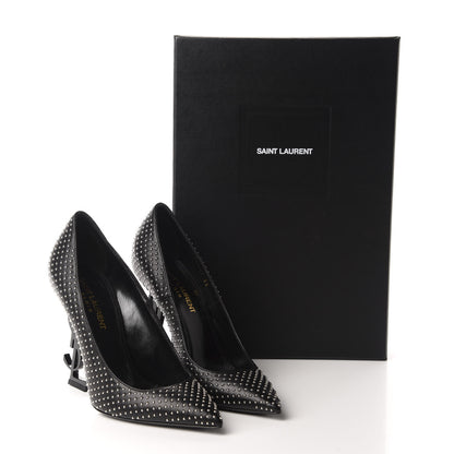 Saint Laurent Calfskin Studded Opyum 100 Pumps 35 Black 10 of 10