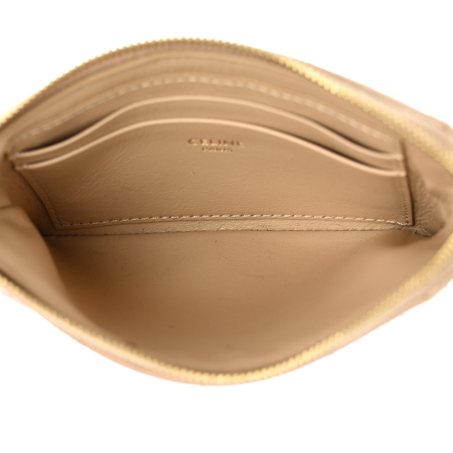 Celine Calfskin Quilted C Charm Coin Card Pouch Nude 5 of 11