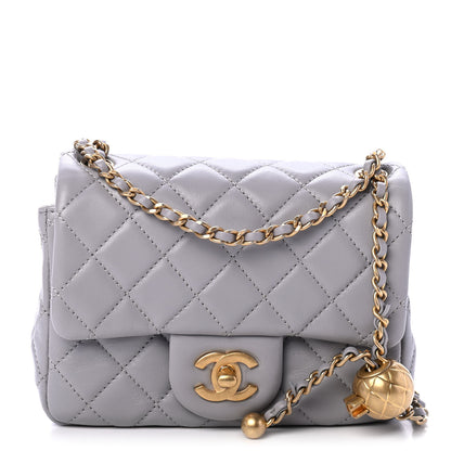 Chanel Lambskin Quilted Mini Pearl Crush Flap Light Grey 1 of 4
