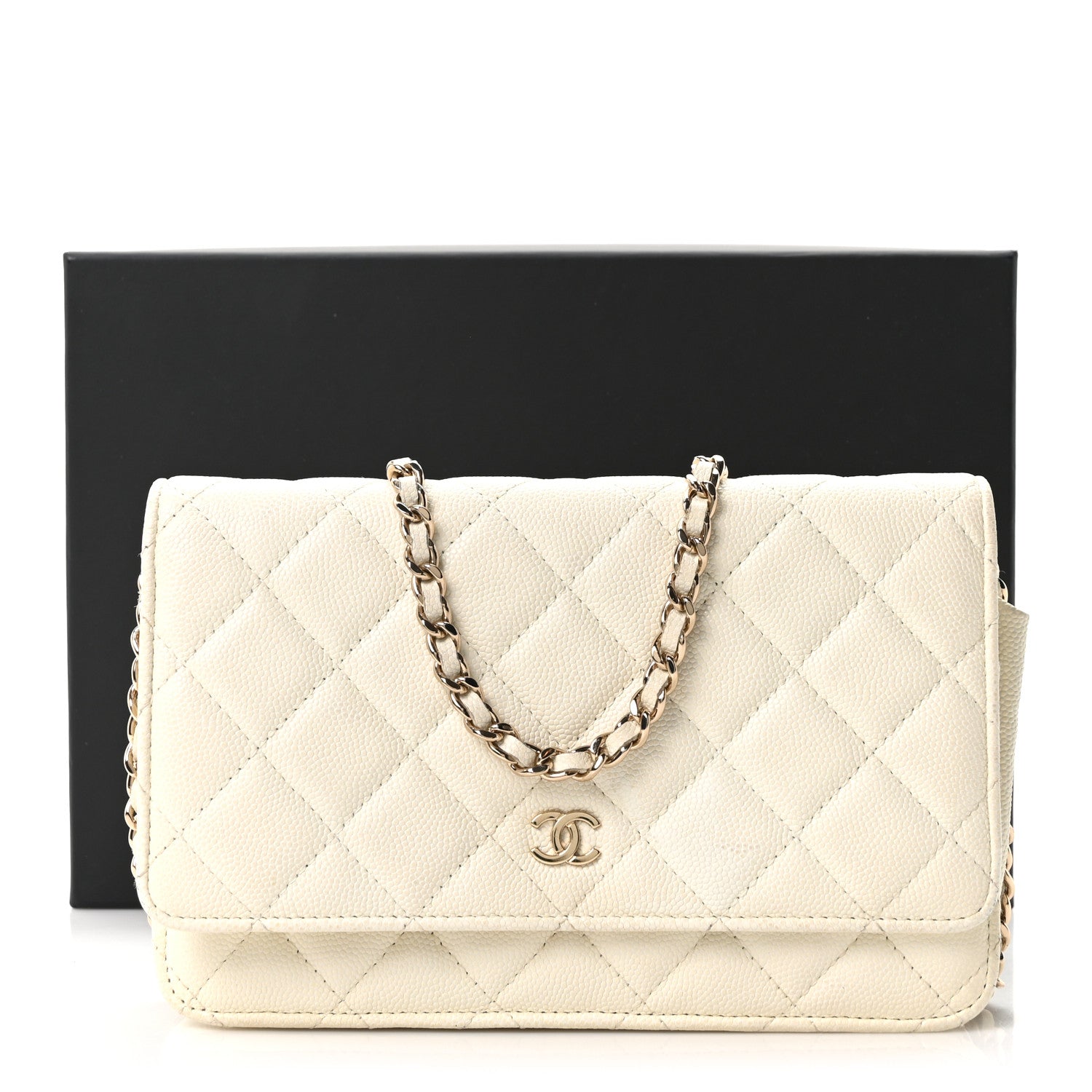 Chanel Caviar Quilted Wallet On Chain WOC White 10 of 10