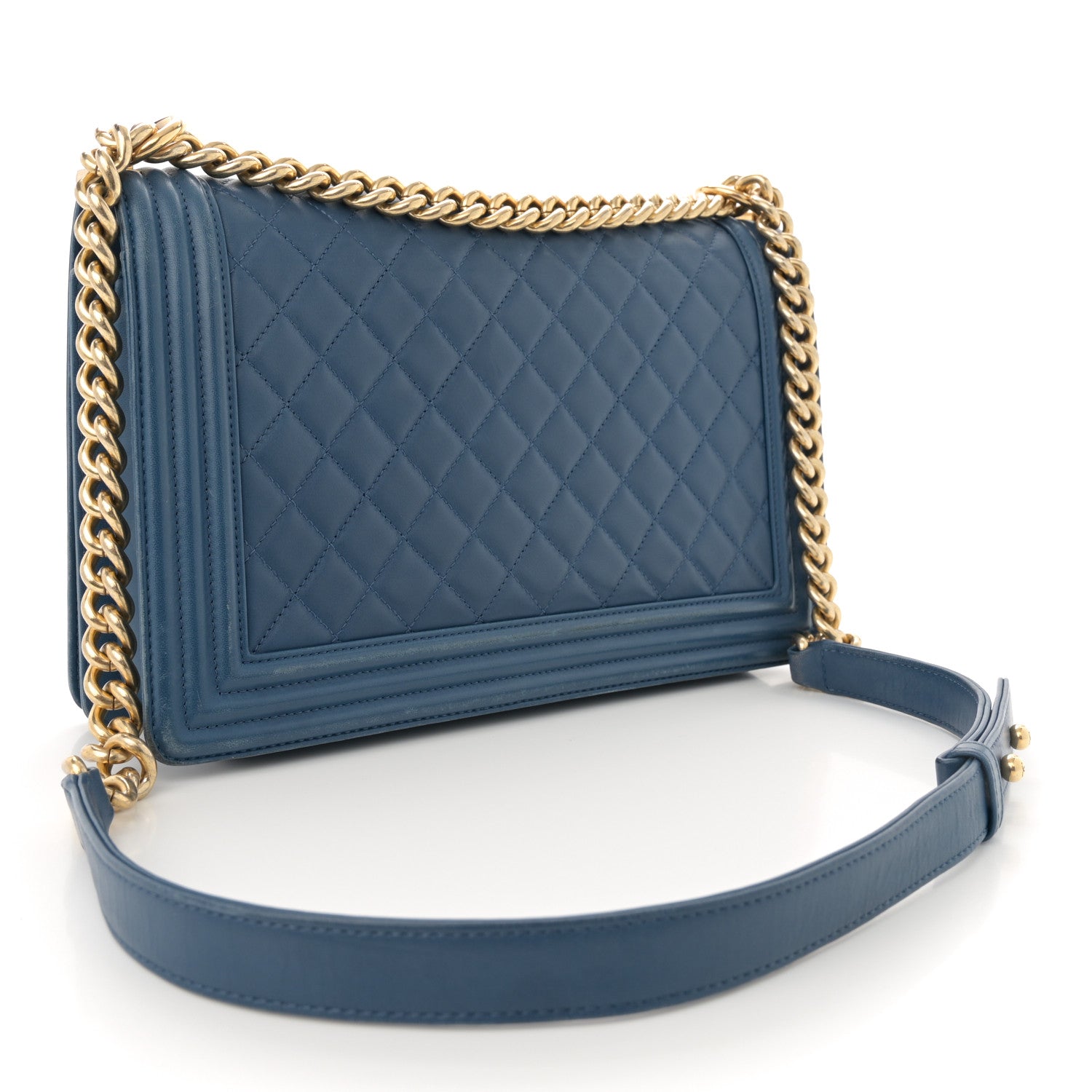 Chanel Lambskin Quilted New Medium Boy Flap Dark Blue 3 of 15