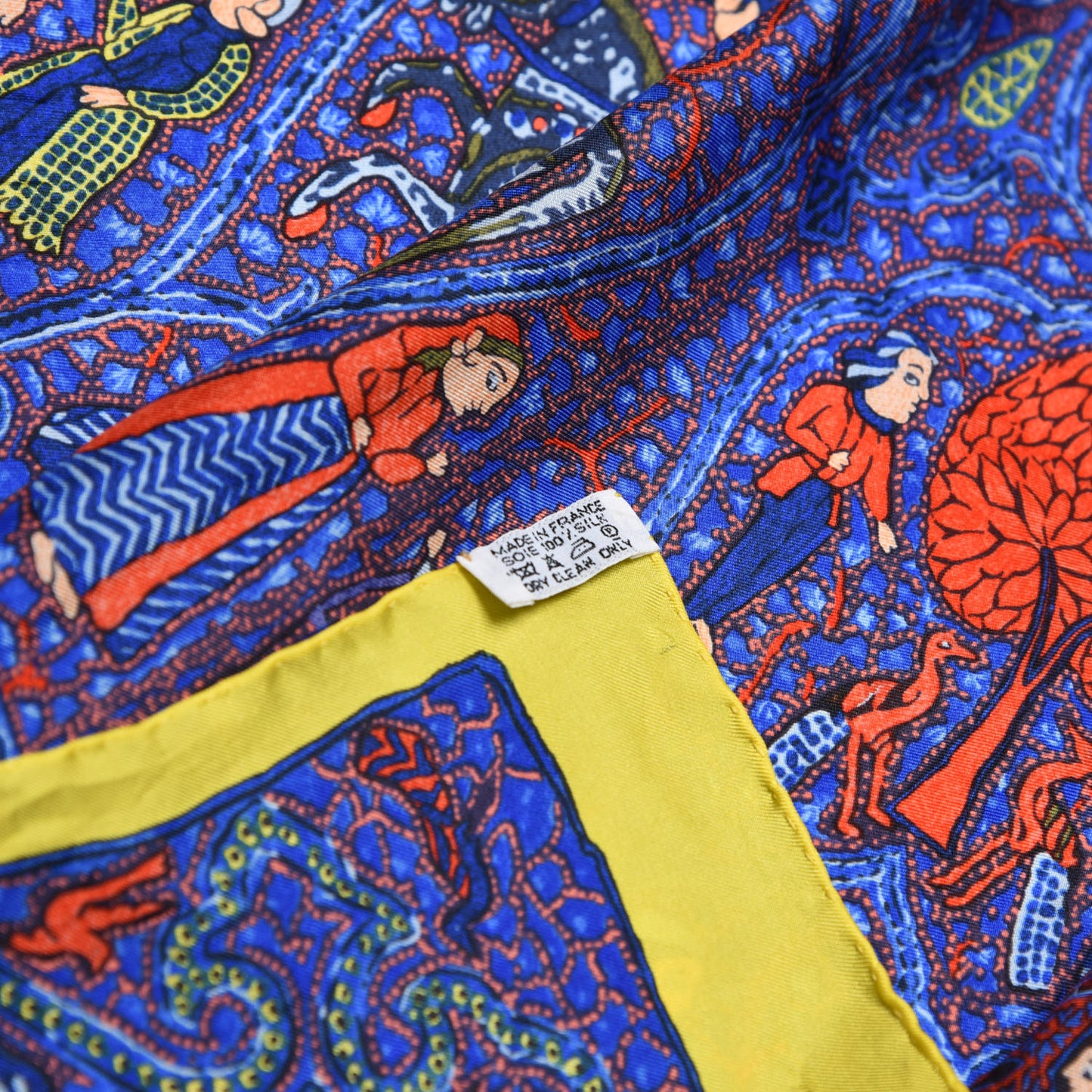 Silk Lalbhai Scarf 140 Bleu Electrique