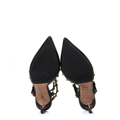 Valentino Garavani Nappa Rockstud Rolling Ankle Strap 65mm Pumps 39.5 Black 4 of 6