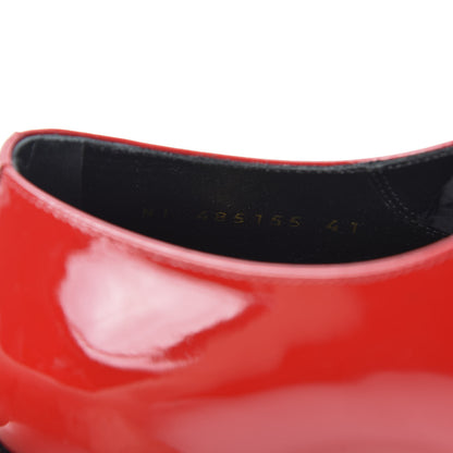 Saint Laurent Patent Calfskin Mens Smoking 15 Derby Lace Up Shoes 41 Red 9 of 10