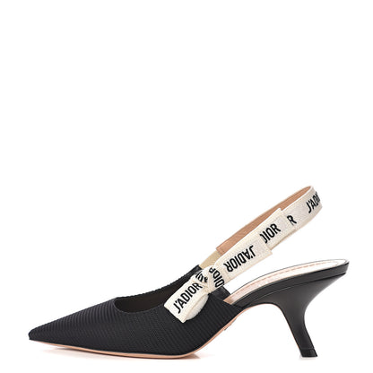 Christian Dior Technical Canvas Ribbon J Adior Slingback 65mm Pumps 38 Black 1 of 11