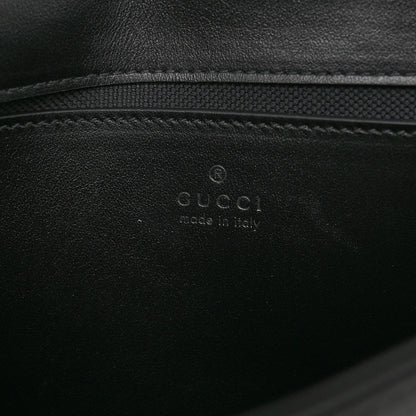 Gucci Calfskin Matelasse Monochrome Mini GG Marmont Shoulder Bag Black 6 of 9