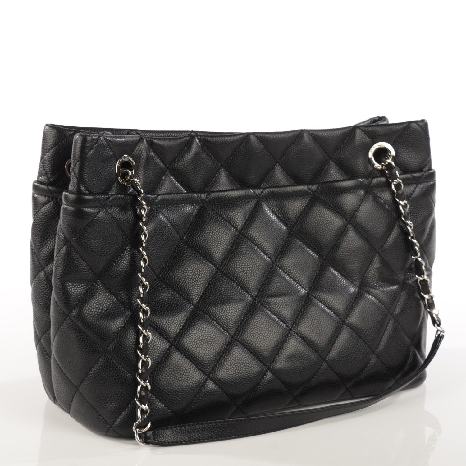 Chanel Caviar Quilted CC Timeless Soft Tote Black 3 of 8