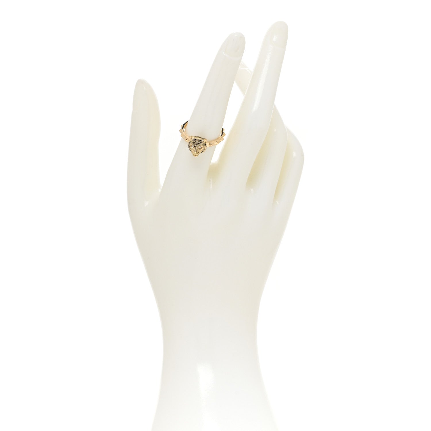 Gucci 18K Yellow Gold Diamond Le Marche Des Merveilles Feline Ring 56 7.5 2 of 5