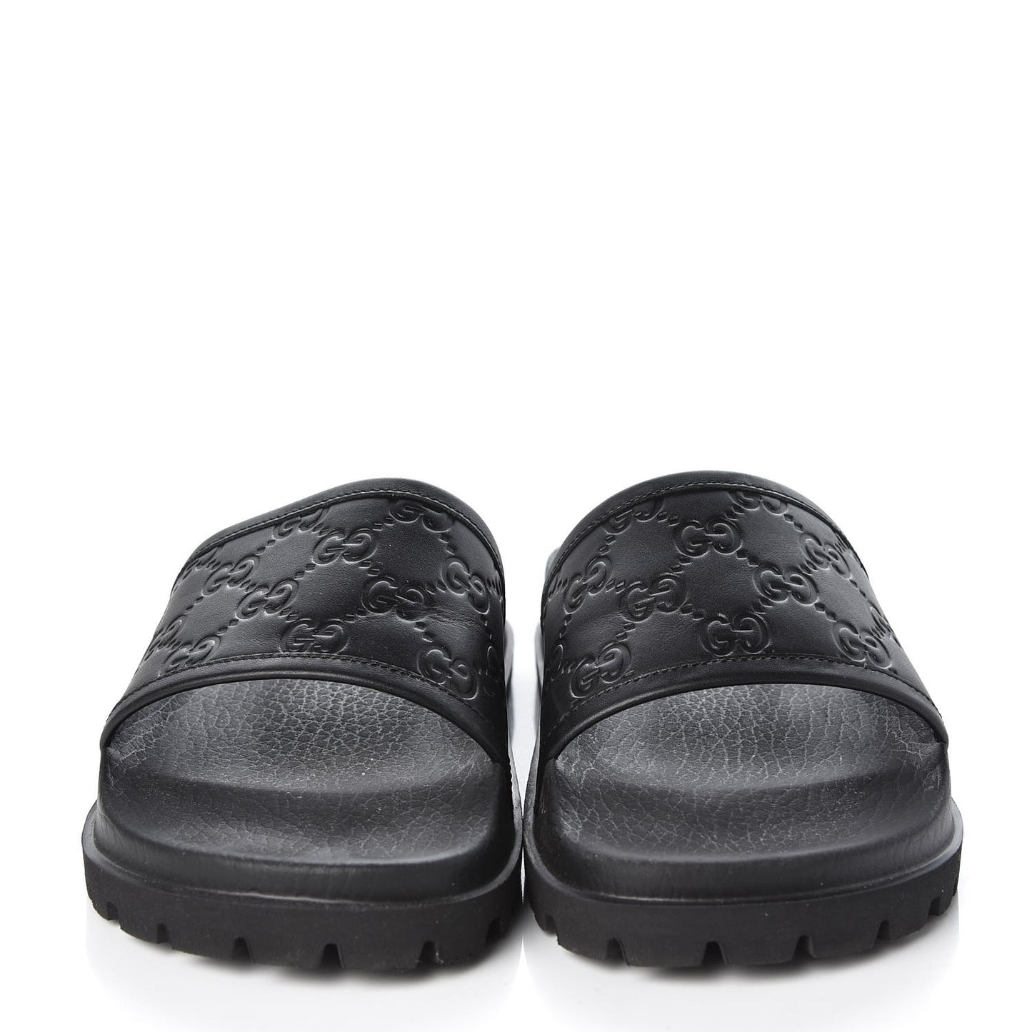 Guccissima Mens Lug Sole Slide Sandals 5 Black
