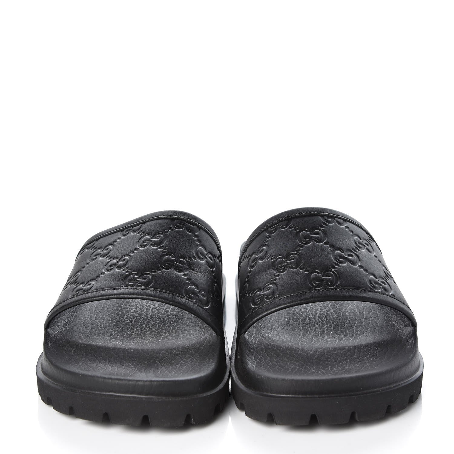 Gucci Guccissima Mens Lug Sole Slide Sandals 5 Black 2 of 7