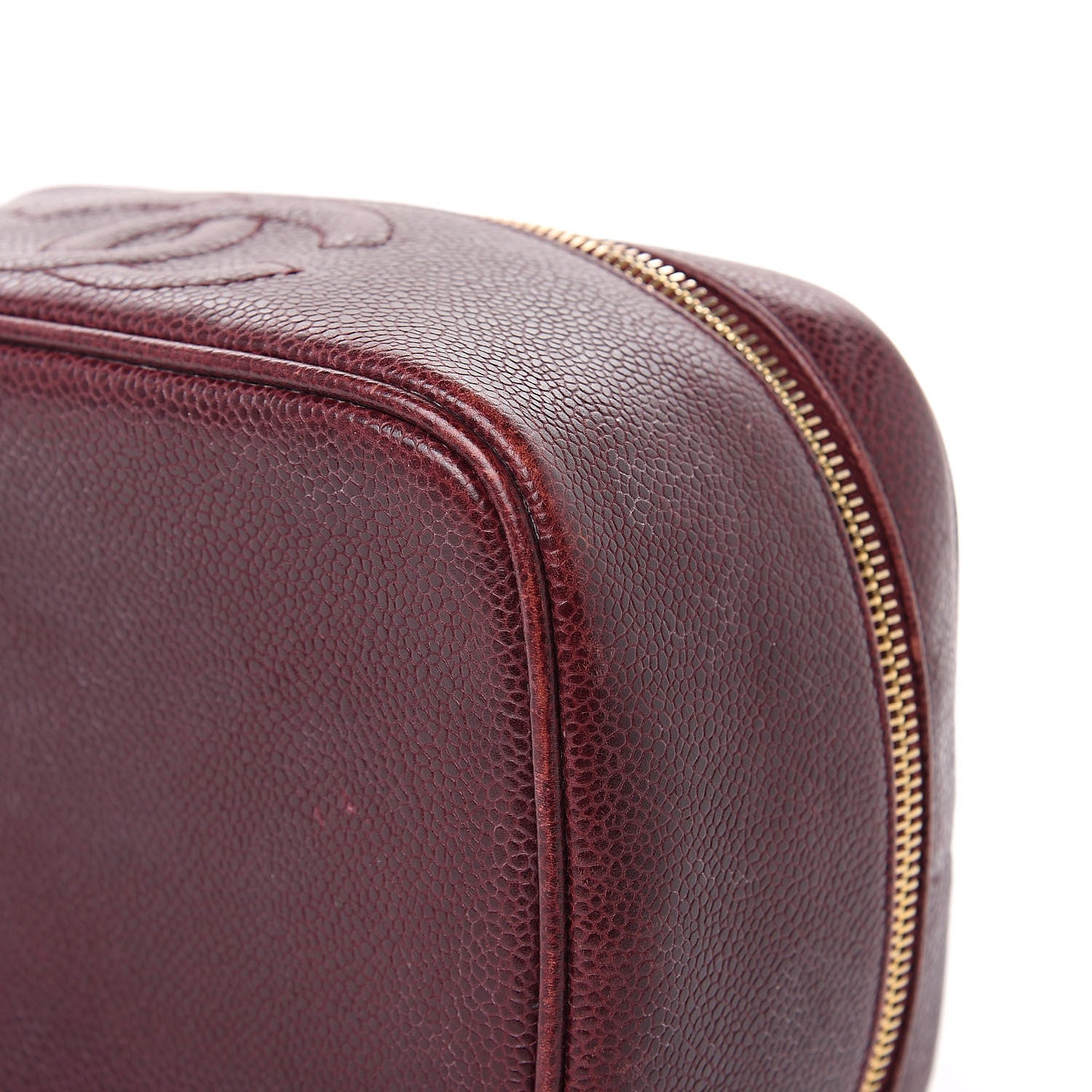 Chanel Caviar Vanity Cosmetic Case Burgundy 9 of 18