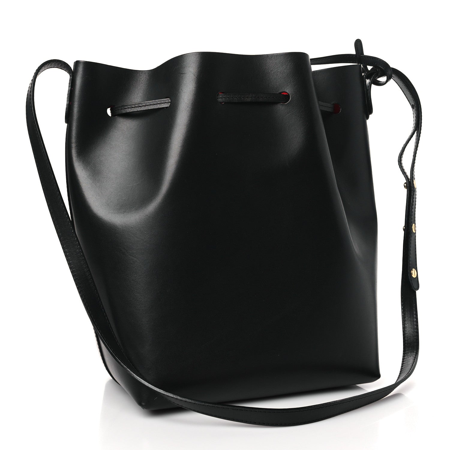 Mansur Gavriel Calfskin Bucket Bag Black Flamma 4 of 12