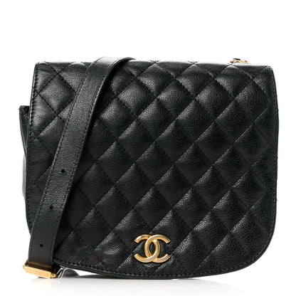 Chanel Grained Calfskin Quilted Messenger Flap Black 1 of 12