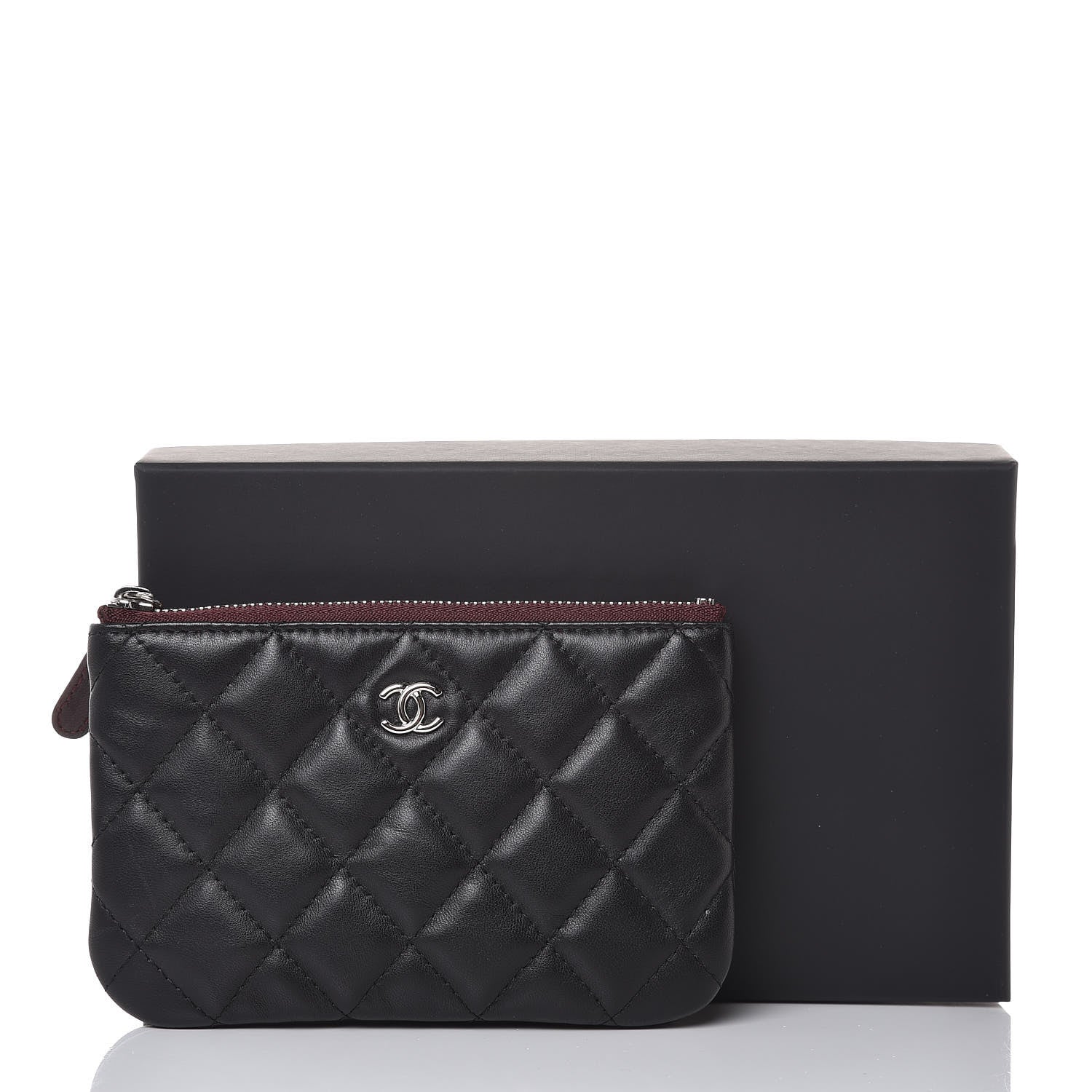 Chanel Lambskin Quilted Small Cosmetic Case Black 8 of 8