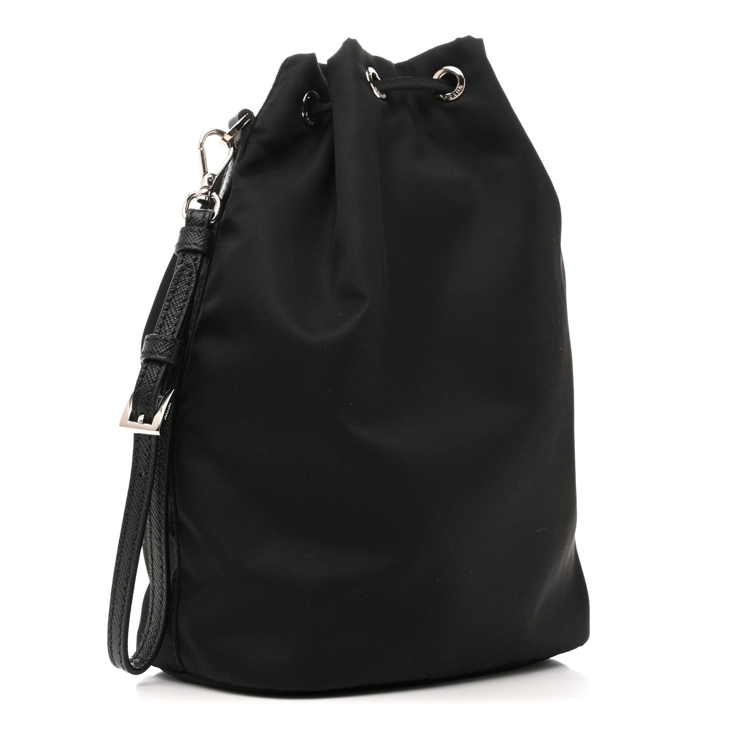 Prada Re-Nylon Vela Drawstring Wristlet Pouch Black 3 of 8