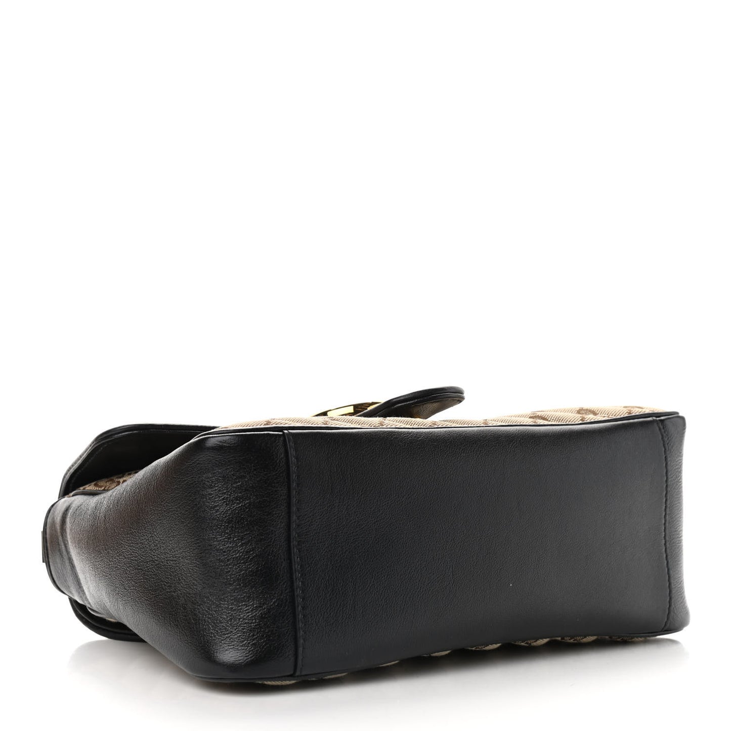 Monogram Azalea Calfskin Matelasse Diagonal Small GG Marmont Top Handle Shoulder Bag Beige Ebony Black
