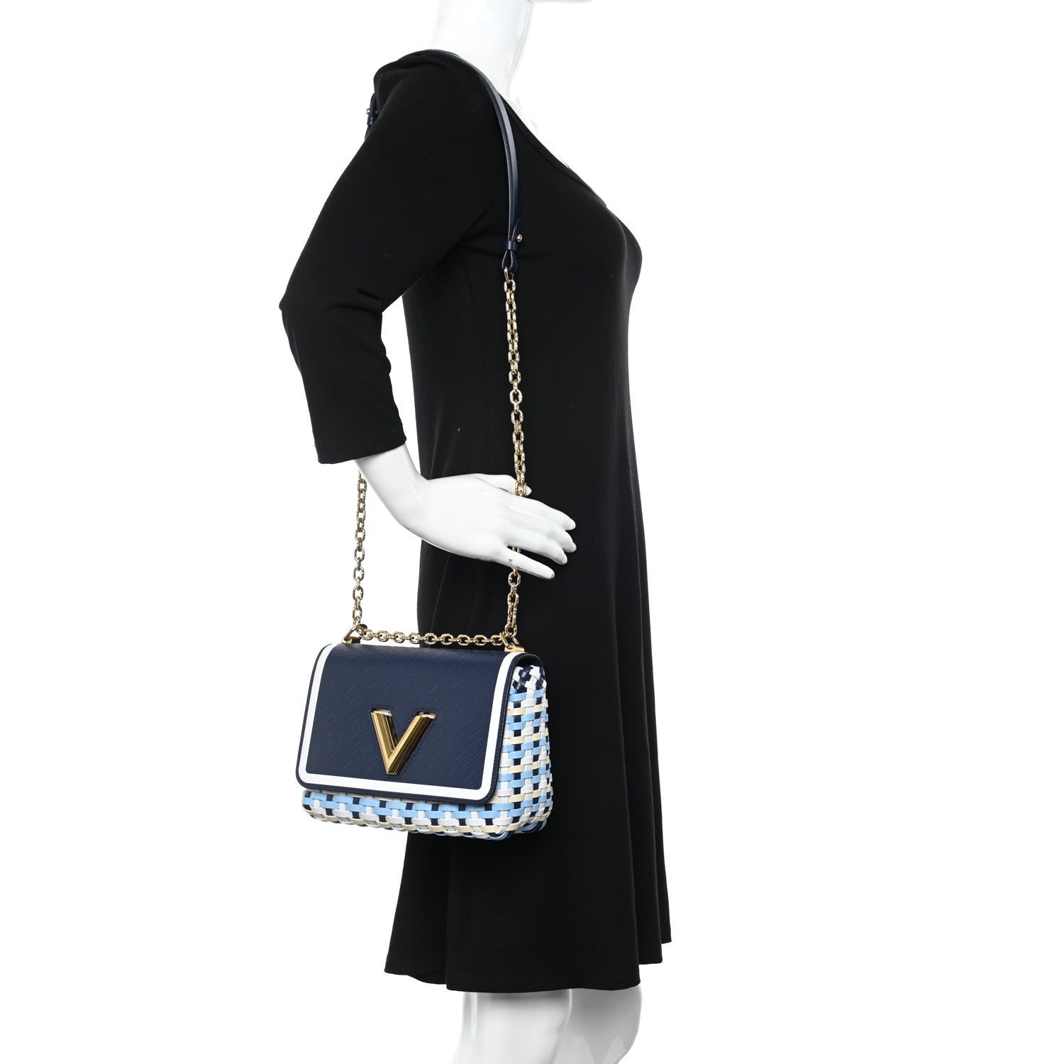 Louis Vuitton Epi Guinguette Twist Shoulder Bag MM Indigo Blue 2 of 10