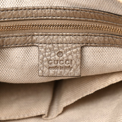 Gucci Metallic Cellarius Calfskin Small Soho Top Handle Satchel Golden Beige 10 of 18