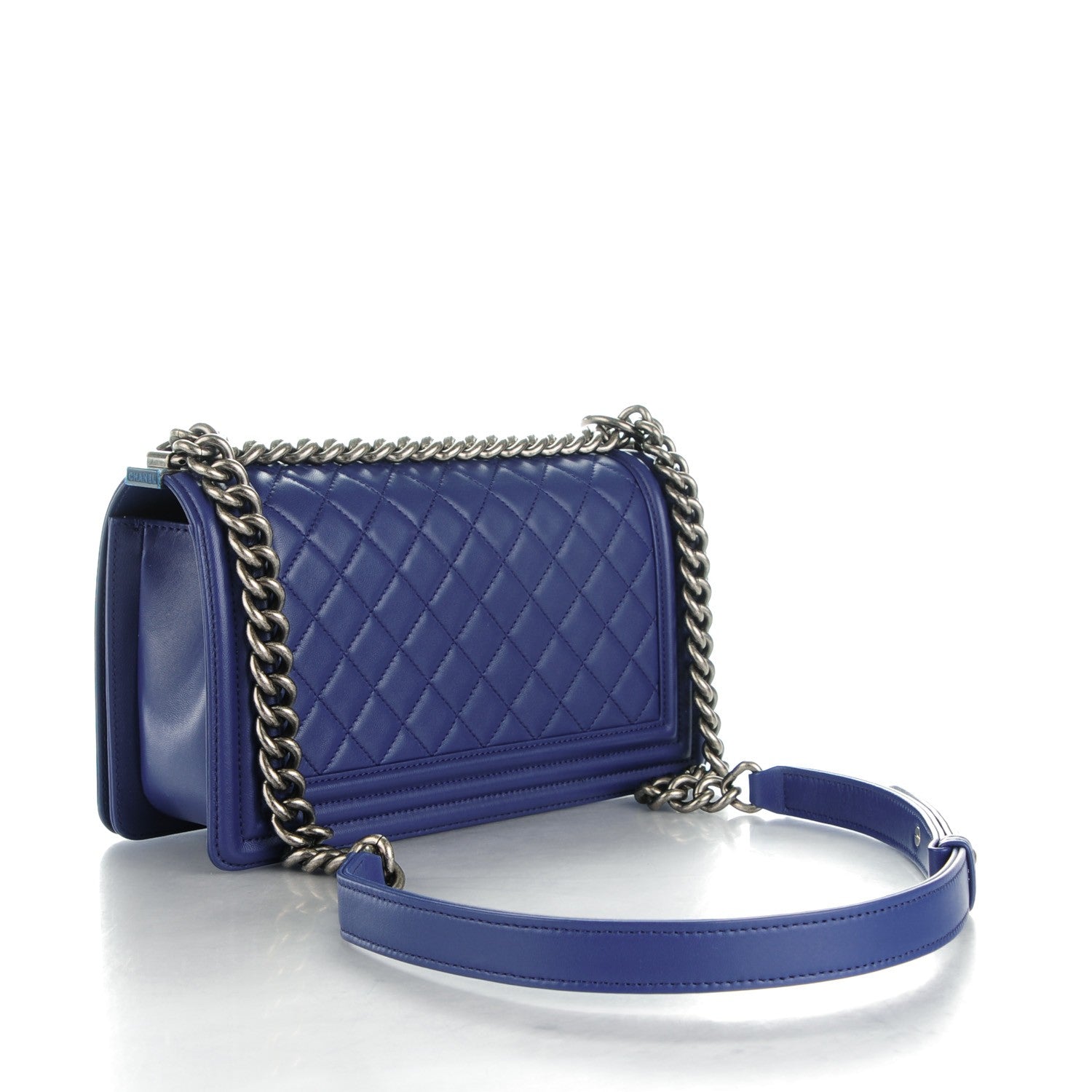 Chanel Lambskin Quilted Medium Boy Flap Dark Blue 3 of 8