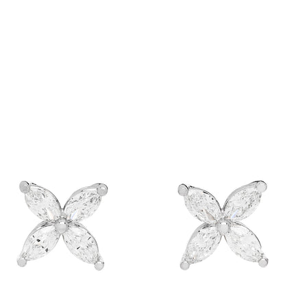Tiffany Platinum Diamond .92ct Medium Victoria Earrings 1 of 5