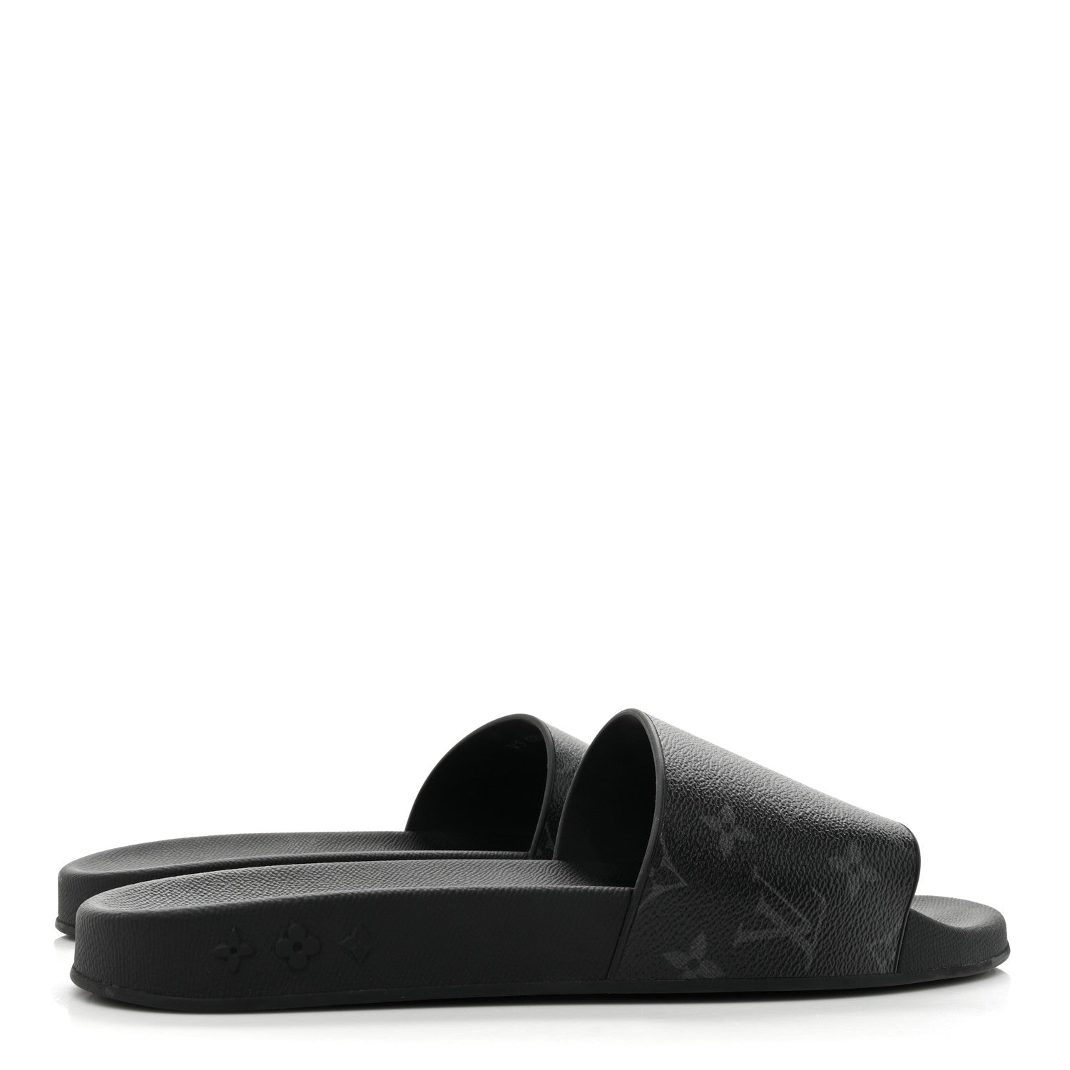 Louis Vuitton Rubber Monogram Eclipse Mens Waterfront Mules 11 Black 4 of 9