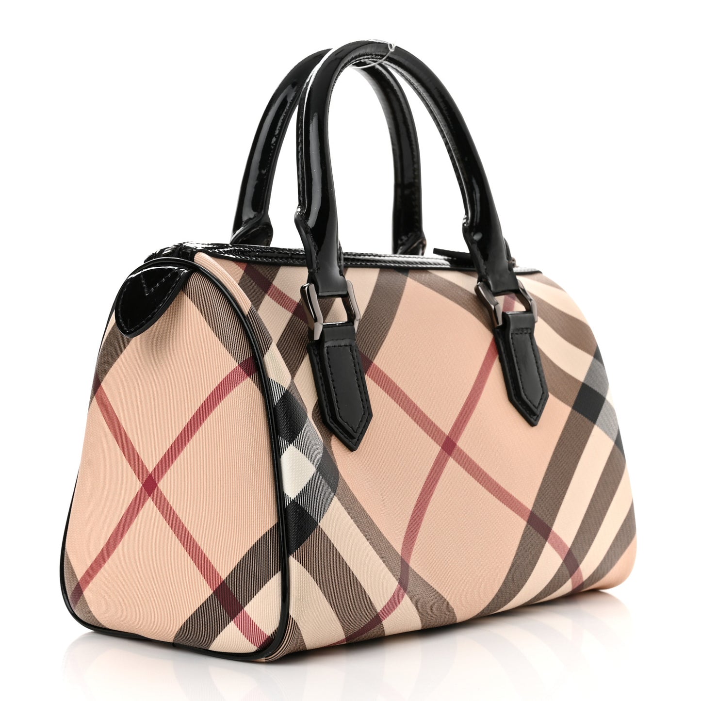 Nova Check Patent Small Chester Bowling Bag Black