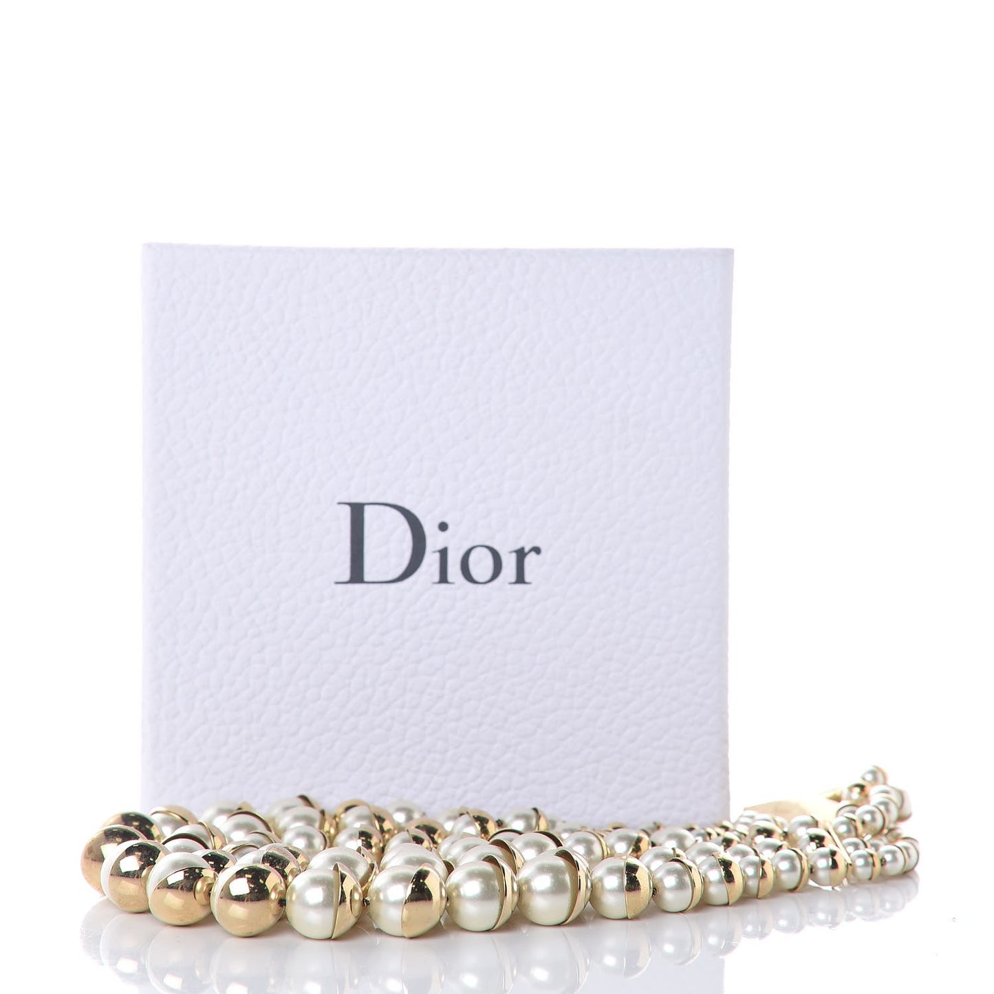 Pearl Mise en Dior Multi Strand Necklace Gold