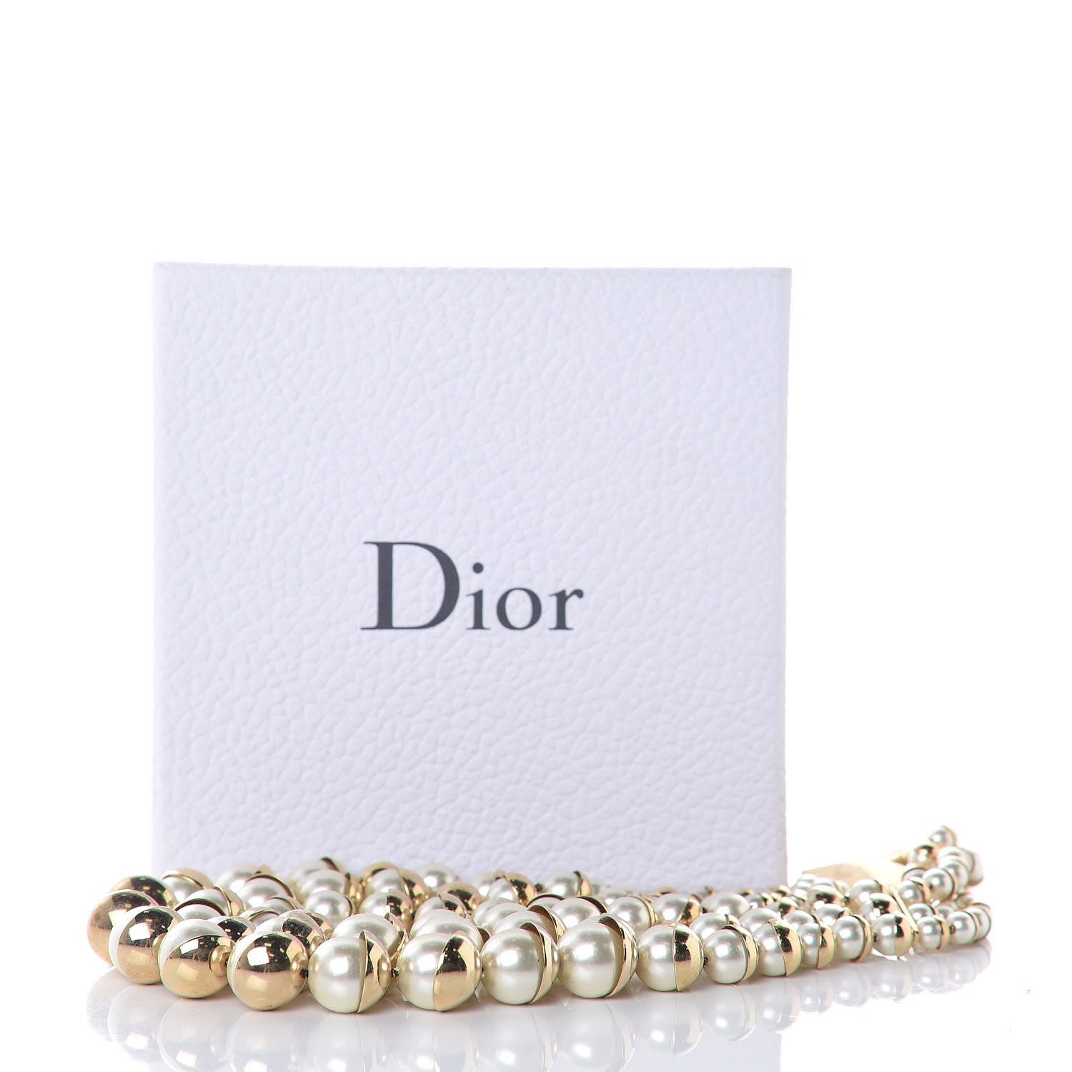 Christian Dior Pearl Mise en Dior Multi Strand Necklace Gold 5 of 5