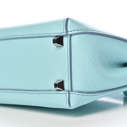 MCM Grained Calfskin Mini Tote Light Blue 8 of 9