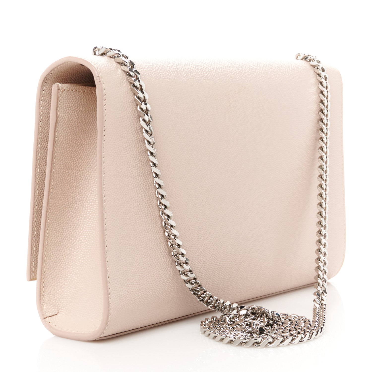 Saint Laurent Grain De Poudre Medium Monogram Kate Satchel  Rose Poudre 3 of 11
