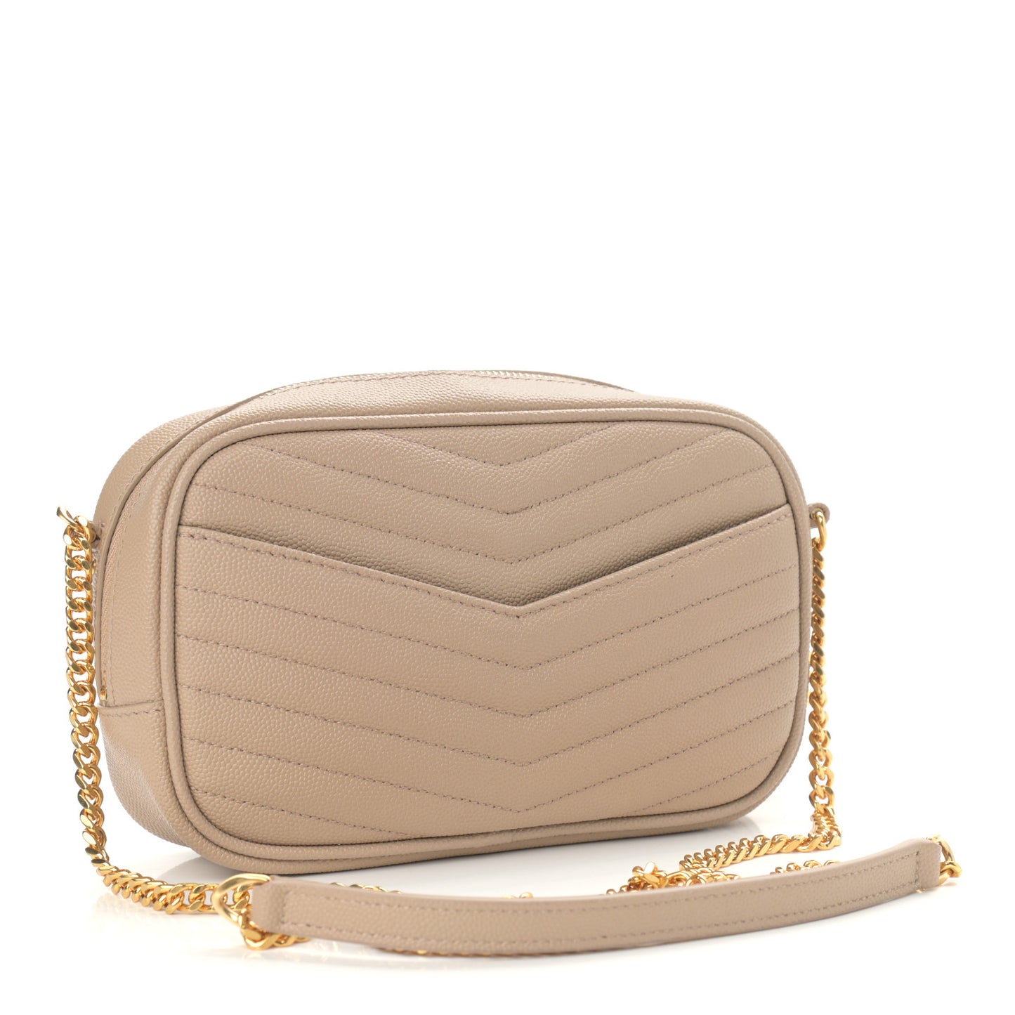 Grain De Poudre Matelasse Monogram Mini Lou Camera Bag Dark Beige