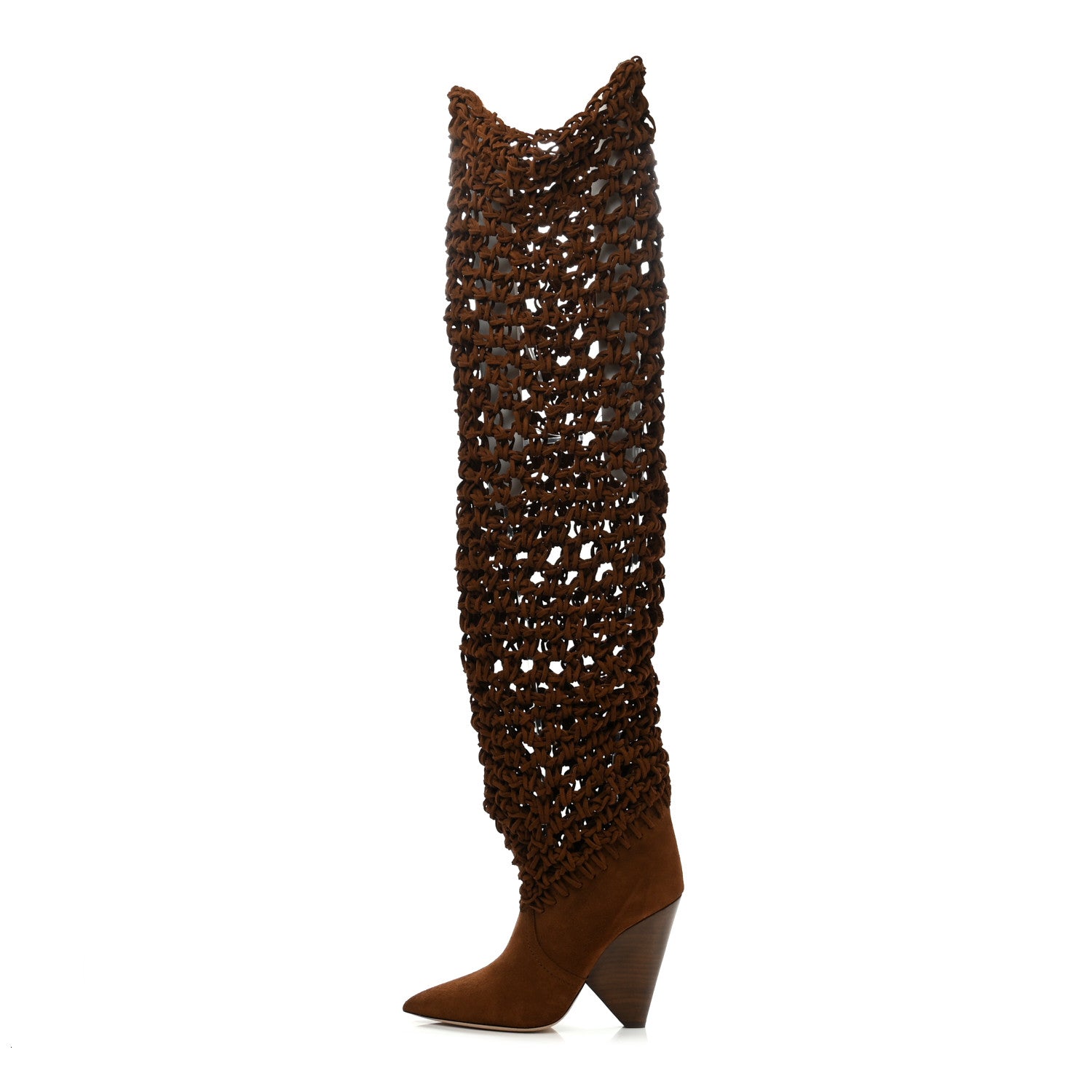 Saint Laurent Suede Twine Soho Niki 105 Thigh High Boots 36 Light Land 1 of 6