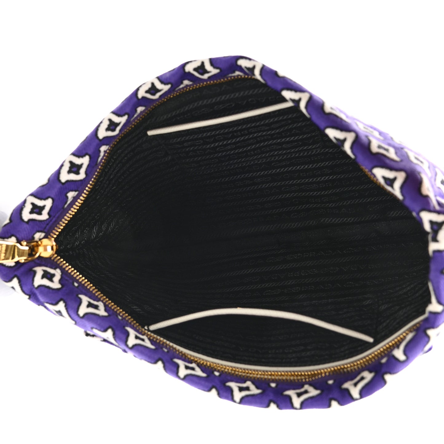 Tessuto Jacquard Large Clutch Purple White