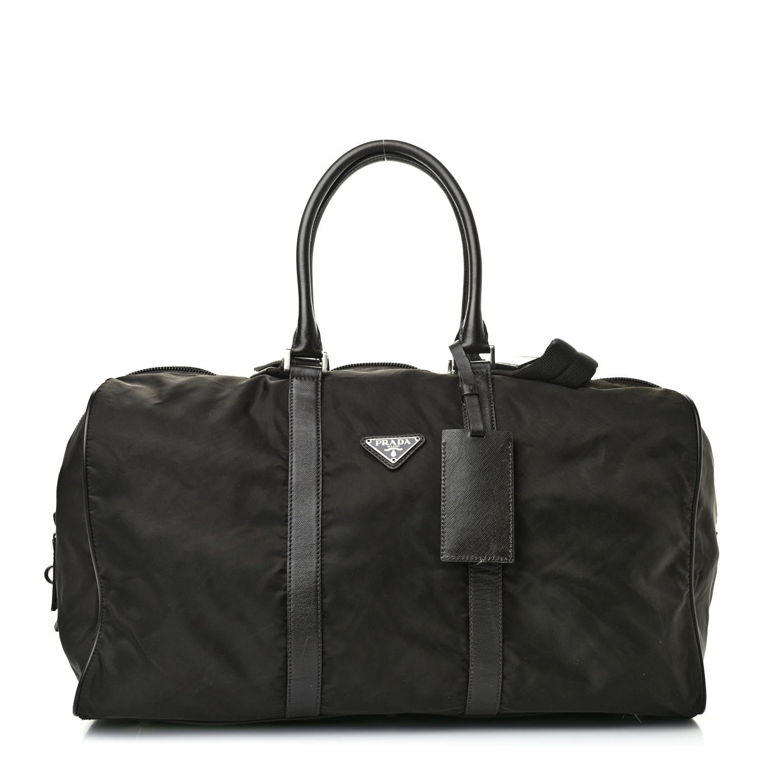 Prada Tessuto Nylon Saffiano Duffle Moro 1 of 6