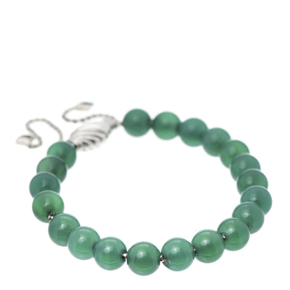 David Yurman Sterling Silver Green Onyx 8mm Spiritual Beads Bracelet 1 of 4