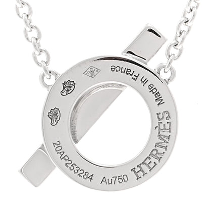 Hermes 18K White Gold Diamond Finesse Pendant Necklace 4 of 5