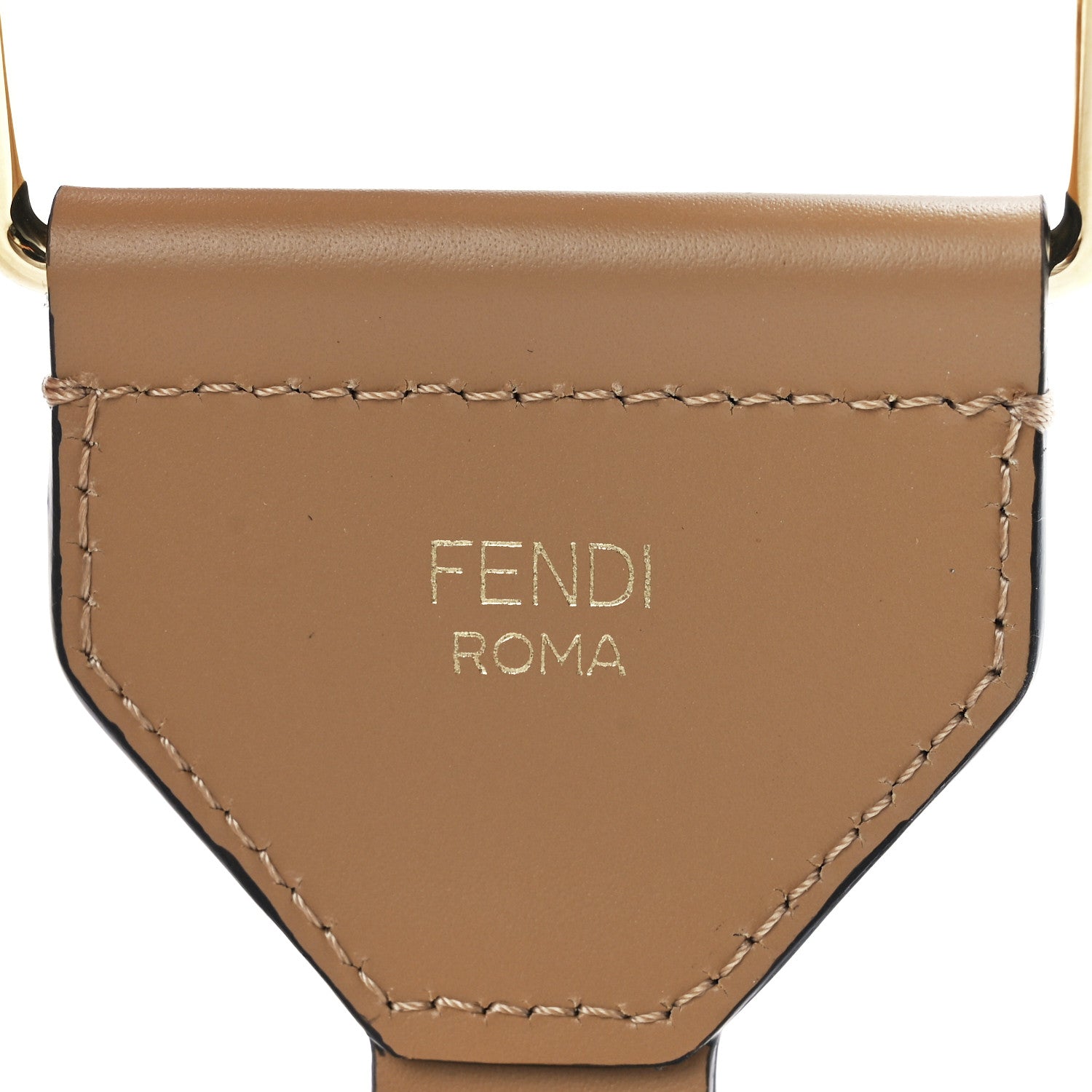 Fendi Ribbon Vitello King FF 1974 Adjustable Strap You Poudre Cuoio Miele Scuro 4 of 4