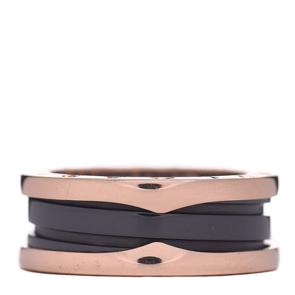 Bulgari 18K Rose Gold Black Ceramic B.Zero1 Two-Band Ring 54 6.75 3 of 5