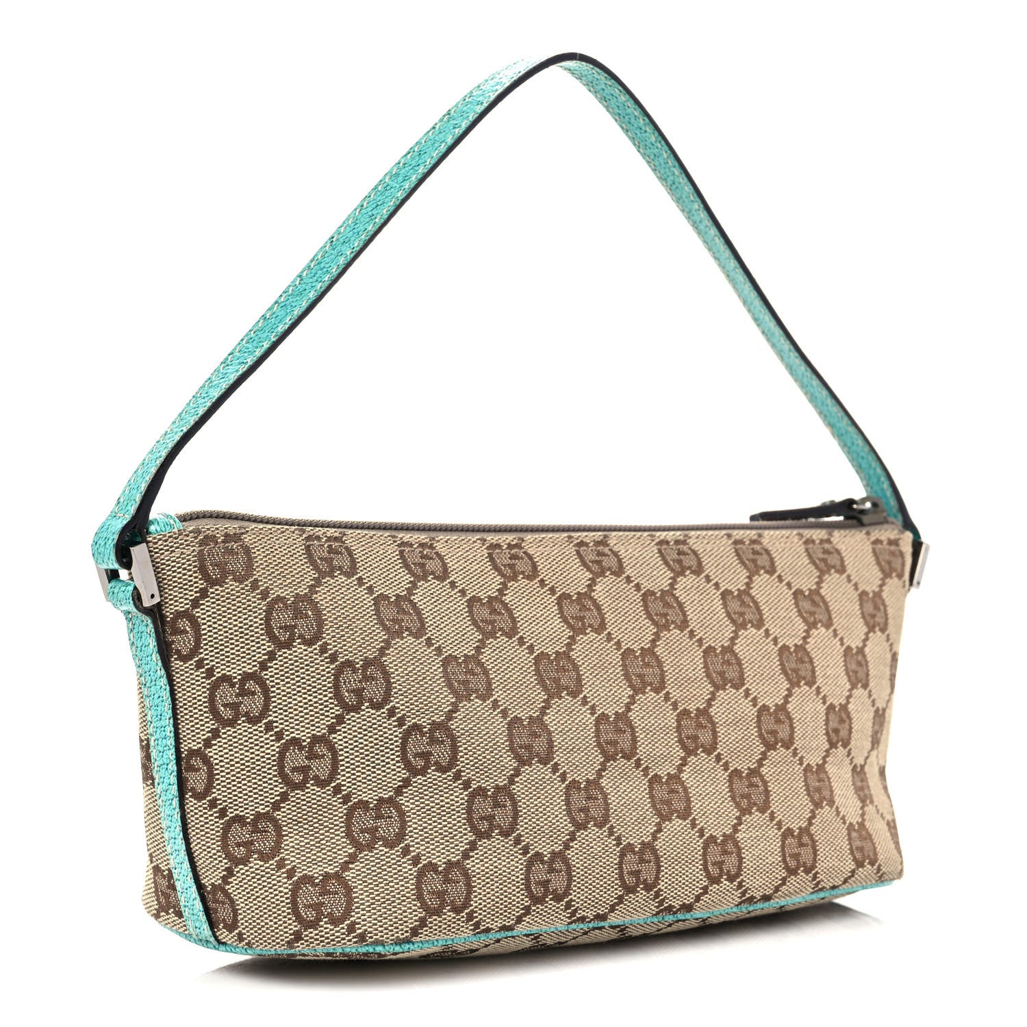 Gucci Monogram Boat Pochette Teal 3 of 9