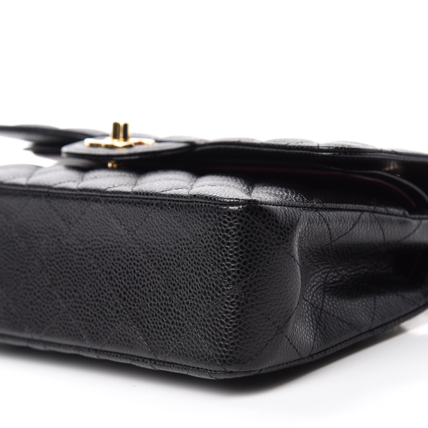 Caviar Quilted Small Double Flap Black