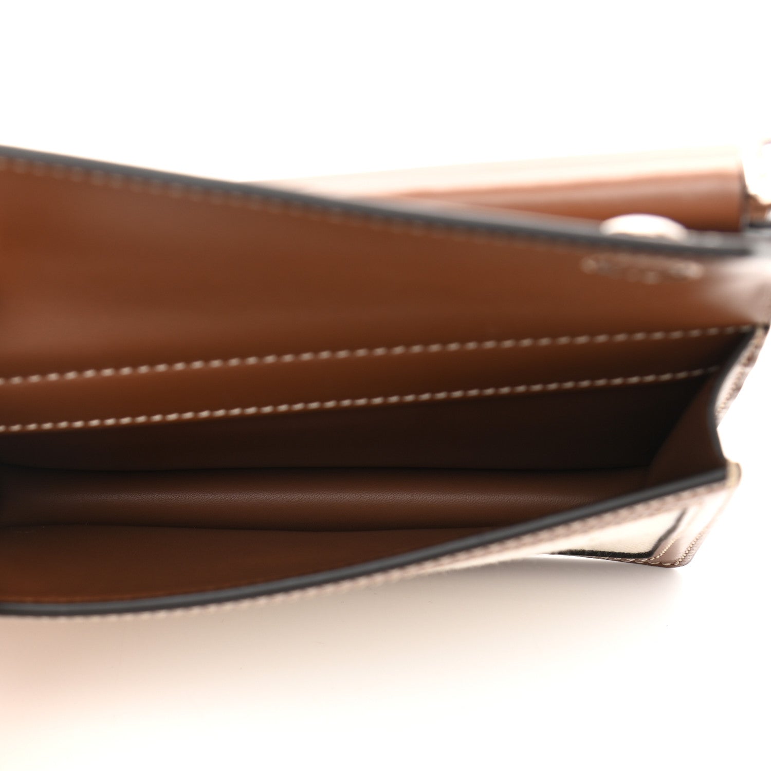 Burberry Smooth Calfskin Canvas Horseferry Print Mini Title Bag with Pocket Natural Malt Brown 6 of 10