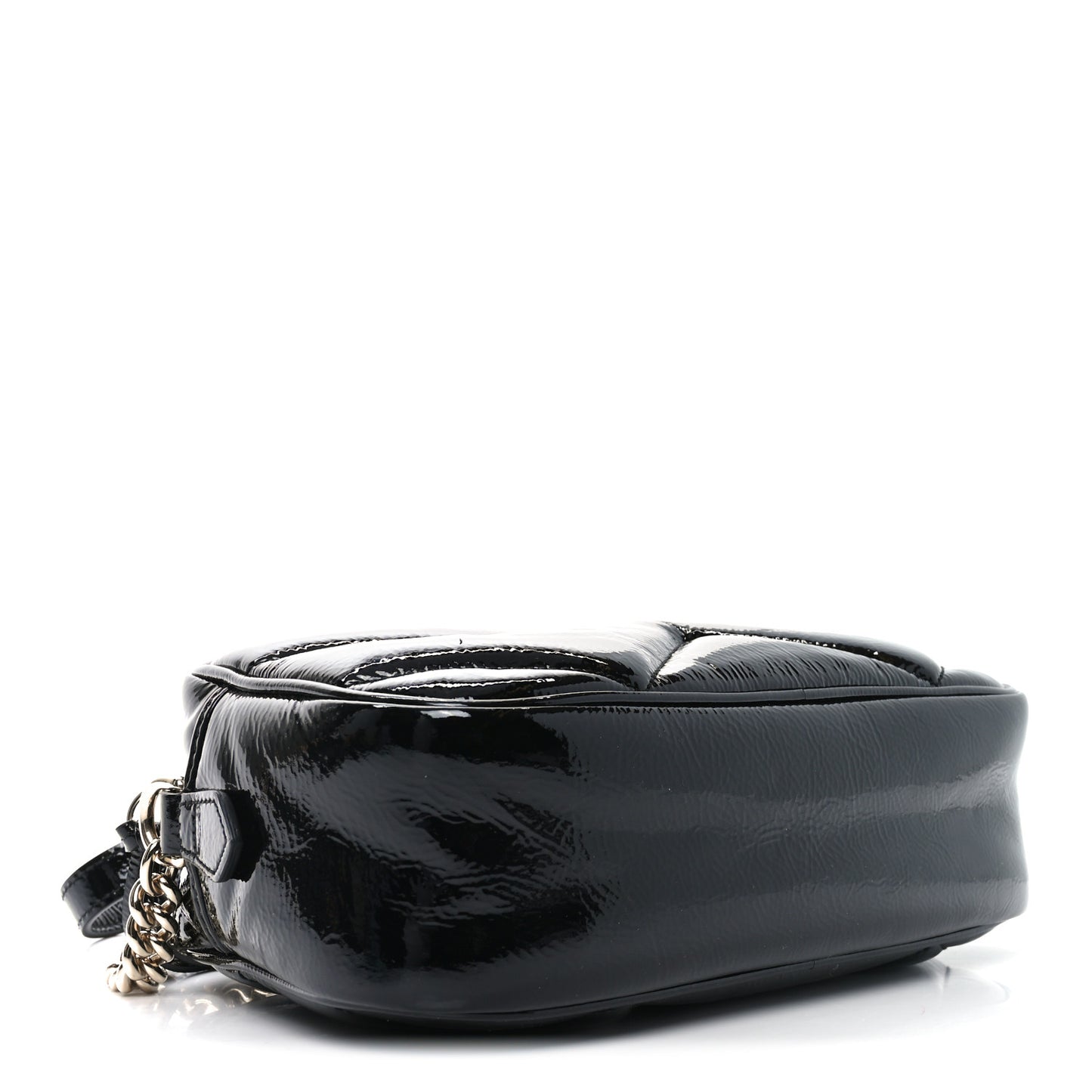 Patent Lambskin Matelasse Small GG Marmont Camera Bag Black
