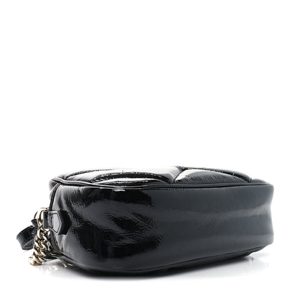 Gucci Patent Lambskin Matelasse Small GG Marmont Camera Bag Black 4 of 10