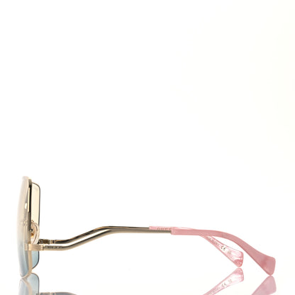 Gucci Metal Oversized Square Frame Sunglasses GG1005S Gold Green 3 of 8